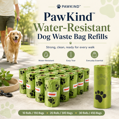 PawKind™ Water-Resistant Dog Waste Bag Refills | 150–450 Bags | Free Shipping