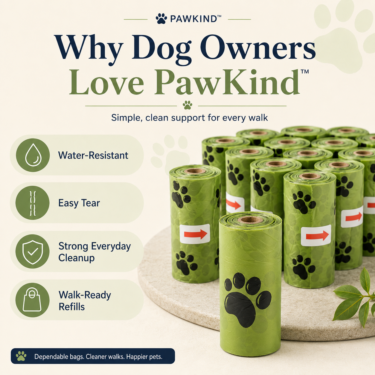 PawKind™ Water-Resistant Dog Waste Bag Refills | 150–450 Bags | Free Shipping