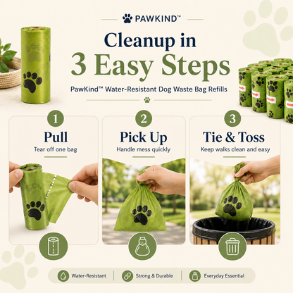 PawKind™ Water-Resistant Dog Waste Bag Refills | 150–450 Bags | Free Shipping
