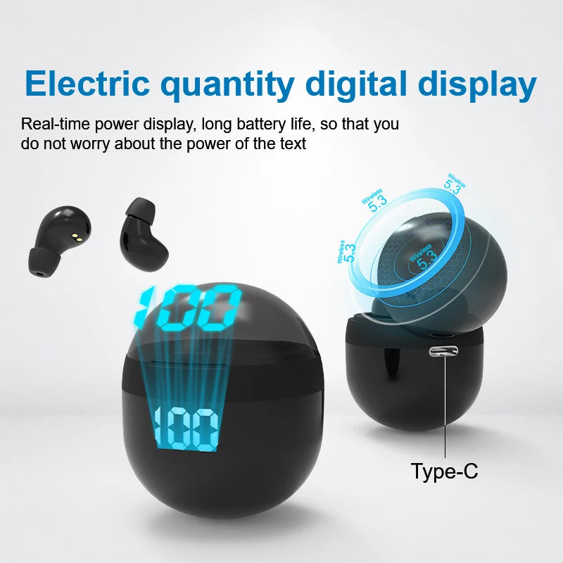 Heavy Bass Sleep Headphones Wireless Bluetooth Earphones With Mic Sports Earbuds Noise Reduction Mini HD Headset For Smart Phone